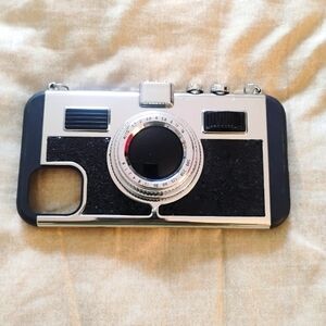 Retro Camera Style Phone Case - Silver and Black